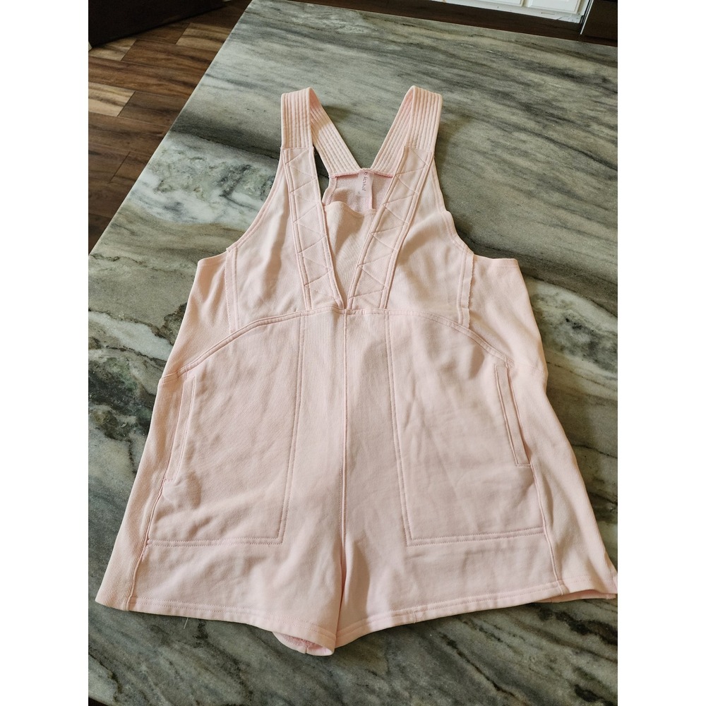 NWOT AS Revival Baby Pink Ribbed Don't Sweat It Romper Womens Large